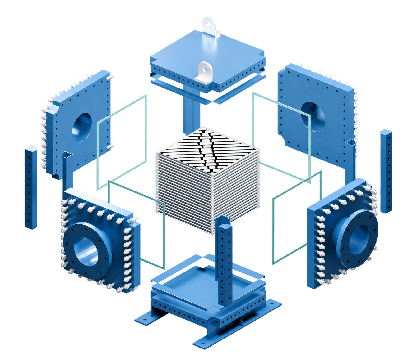 Разнесённая конструкция HEXCBLOC с шестью группами деталей