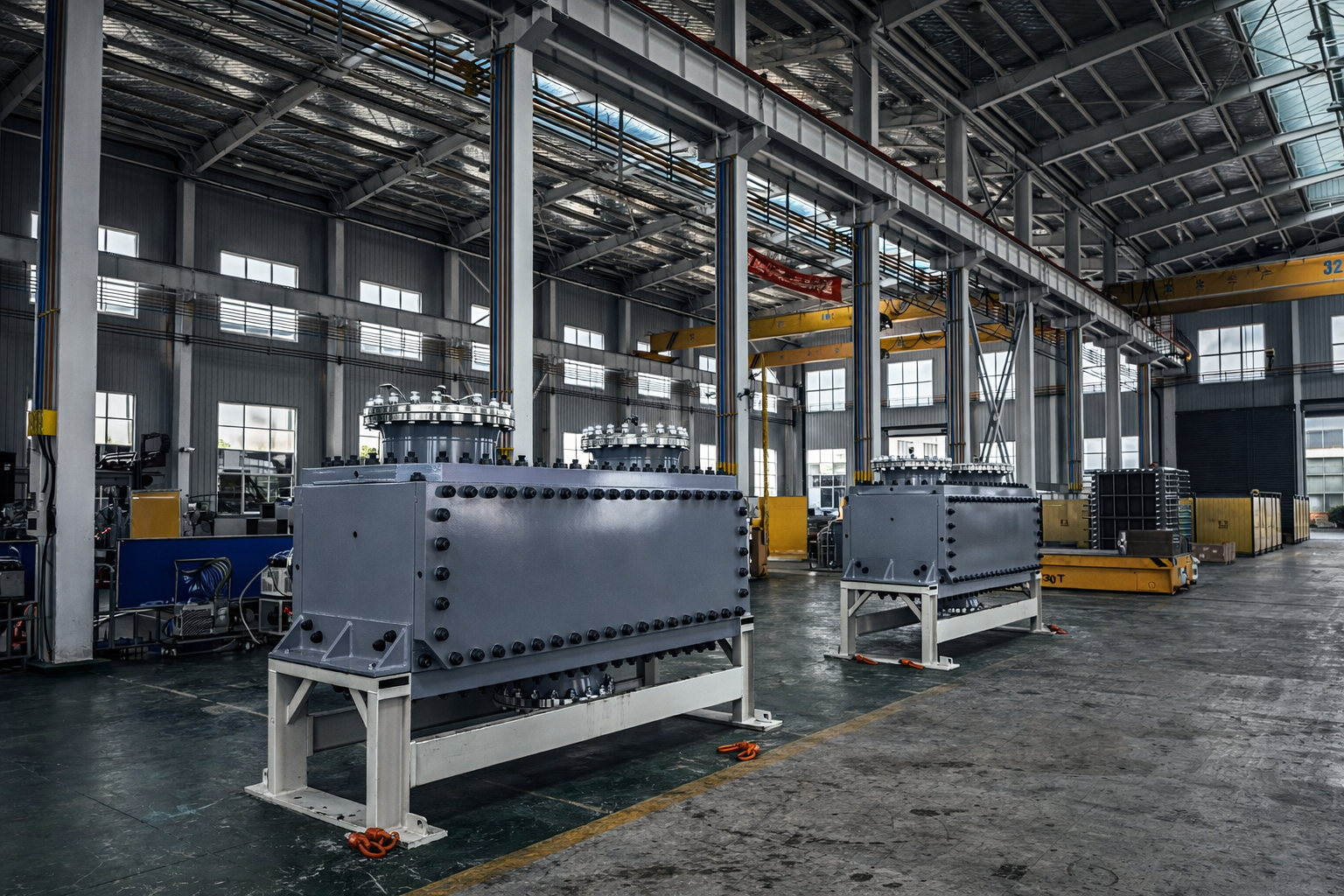 Welded block heat exchangers on the production floor