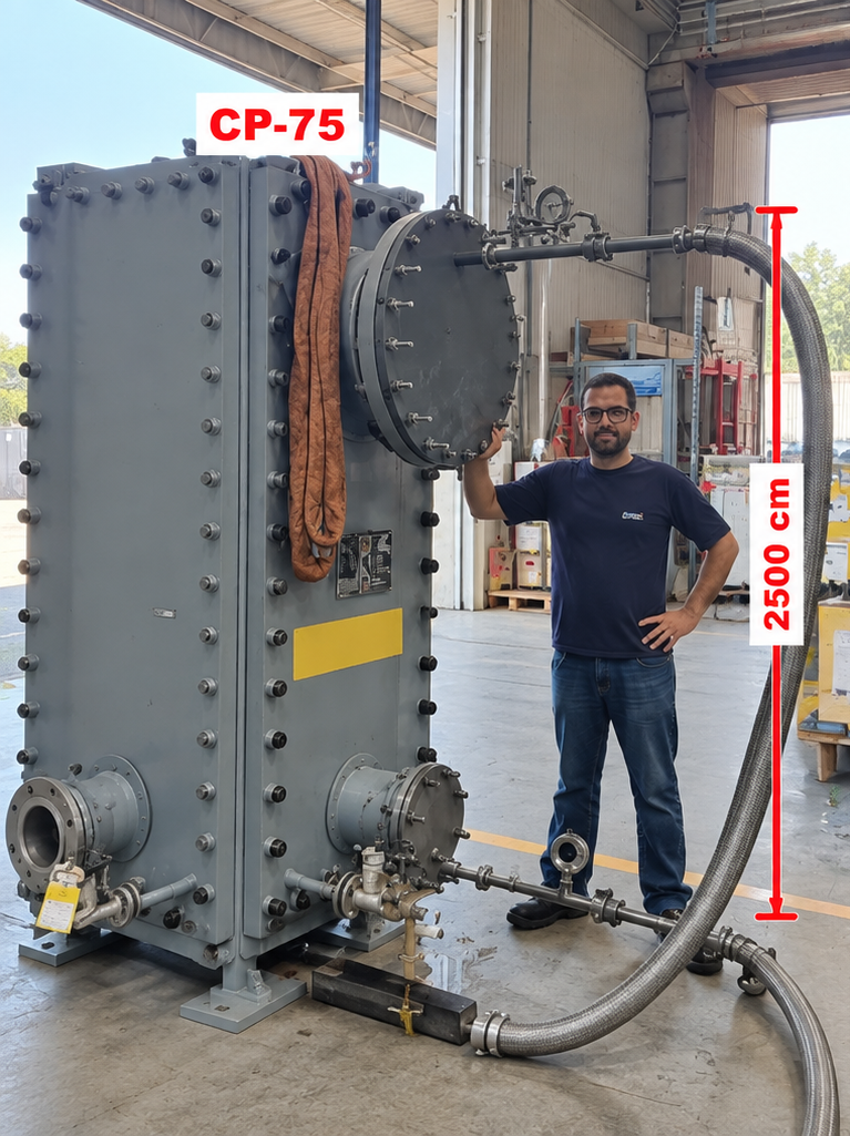 CP75 plate pack replacement in petrochemical service